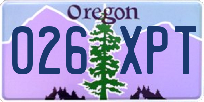 OR license plate 026XPT