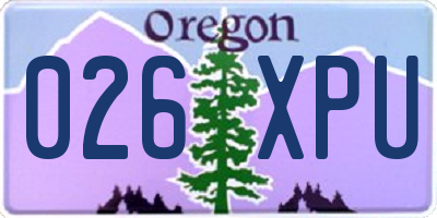 OR license plate 026XPU
