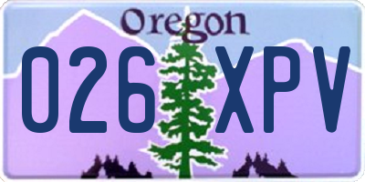 OR license plate 026XPV