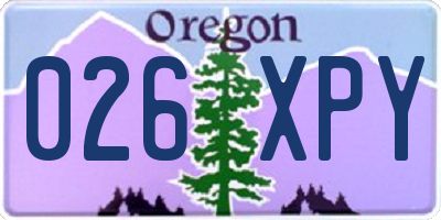 OR license plate 026XPY