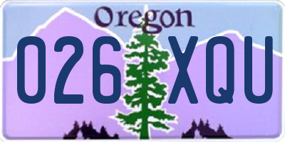 OR license plate 026XQU