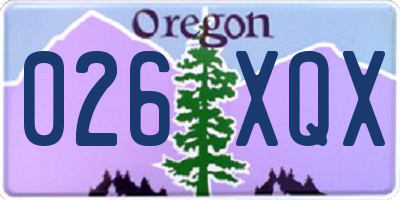 OR license plate 026XQX