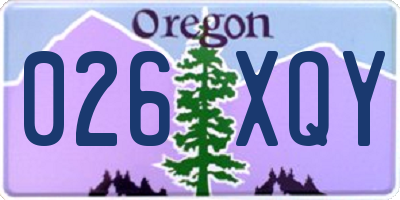 OR license plate 026XQY
