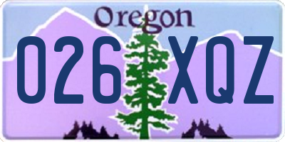 OR license plate 026XQZ