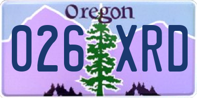OR license plate 026XRD