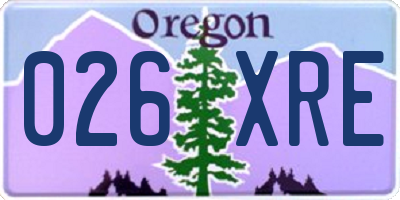 OR license plate 026XRE