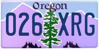 OR license plate 026XRG
