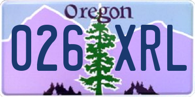 OR license plate 026XRL