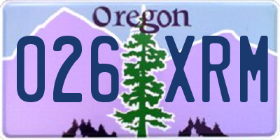 OR license plate 026XRM