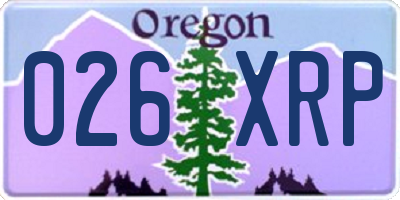 OR license plate 026XRP