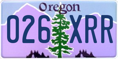 OR license plate 026XRR