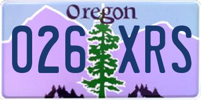 OR license plate 026XRS
