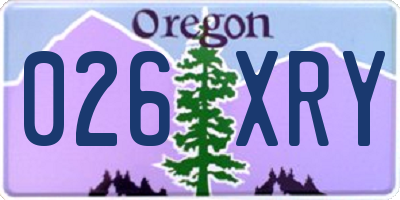 OR license plate 026XRY