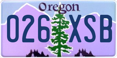 OR license plate 026XSB