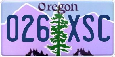 OR license plate 026XSC
