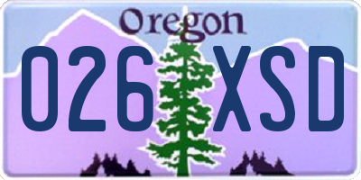 OR license plate 026XSD