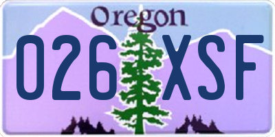 OR license plate 026XSF