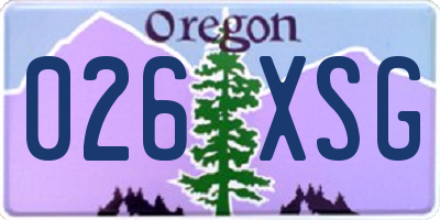 OR license plate 026XSG