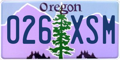 OR license plate 026XSM