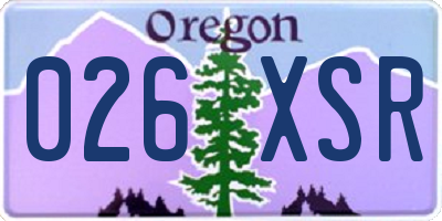 OR license plate 026XSR