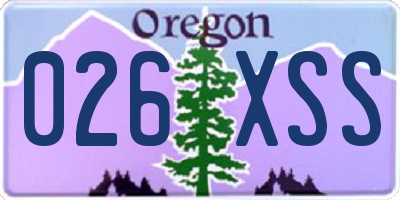 OR license plate 026XSS