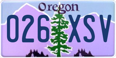 OR license plate 026XSV