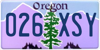 OR license plate 026XSY