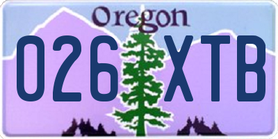 OR license plate 026XTB