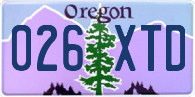 OR license plate 026XTD