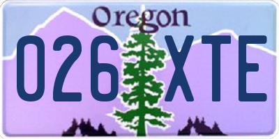 OR license plate 026XTE
