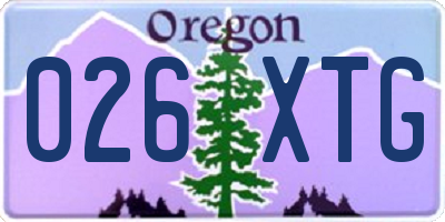 OR license plate 026XTG
