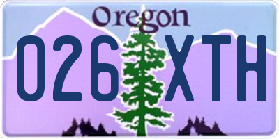 OR license plate 026XTH