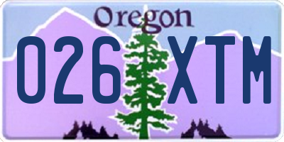 OR license plate 026XTM