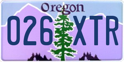 OR license plate 026XTR