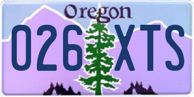 OR license plate 026XTS