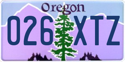 OR license plate 026XTZ