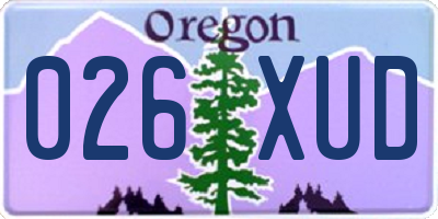 OR license plate 026XUD