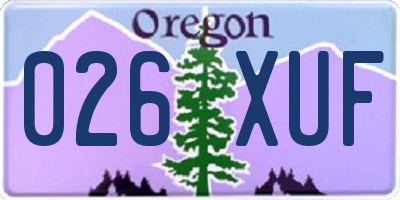 OR license plate 026XUF