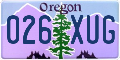 OR license plate 026XUG