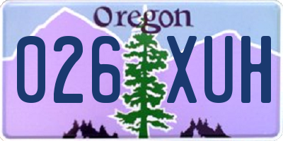 OR license plate 026XUH