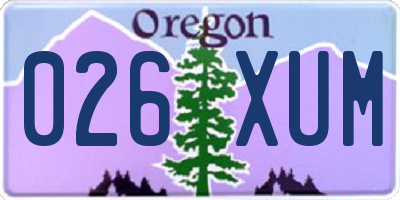 OR license plate 026XUM