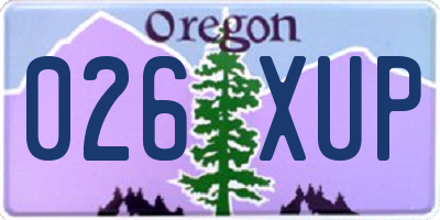 OR license plate 026XUP