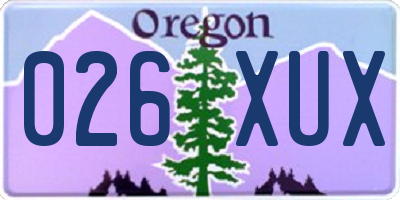 OR license plate 026XUX