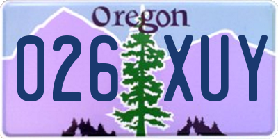 OR license plate 026XUY
