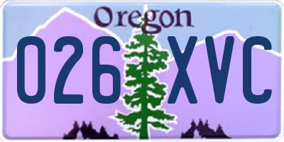 OR license plate 026XVC