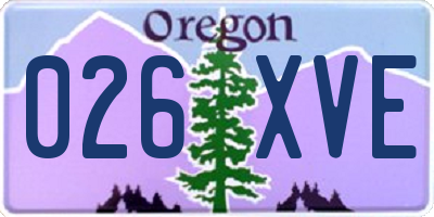 OR license plate 026XVE