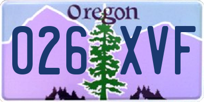 OR license plate 026XVF