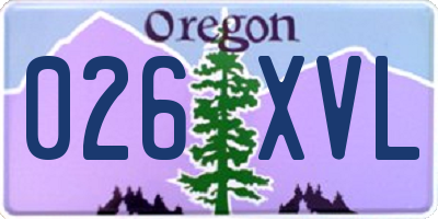 OR license plate 026XVL