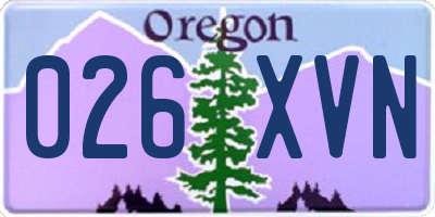 OR license plate 026XVN