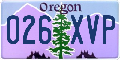 OR license plate 026XVP